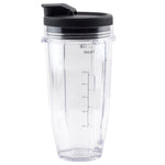 24 oz Cup with Spout Lid Replacement Parts 483KKU486 528KKUN100 Compatible with Nutri Ninja Auto-iQ BL480 BL640 CT680 Blenders