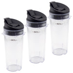 3 Pack 16 oz Cup with Sip Seal Lid Replacement Parts 303KKU 356KKU800 Compatible with Nutri Ninja BL660 BL660W BL740 BL810 BL820 BL830