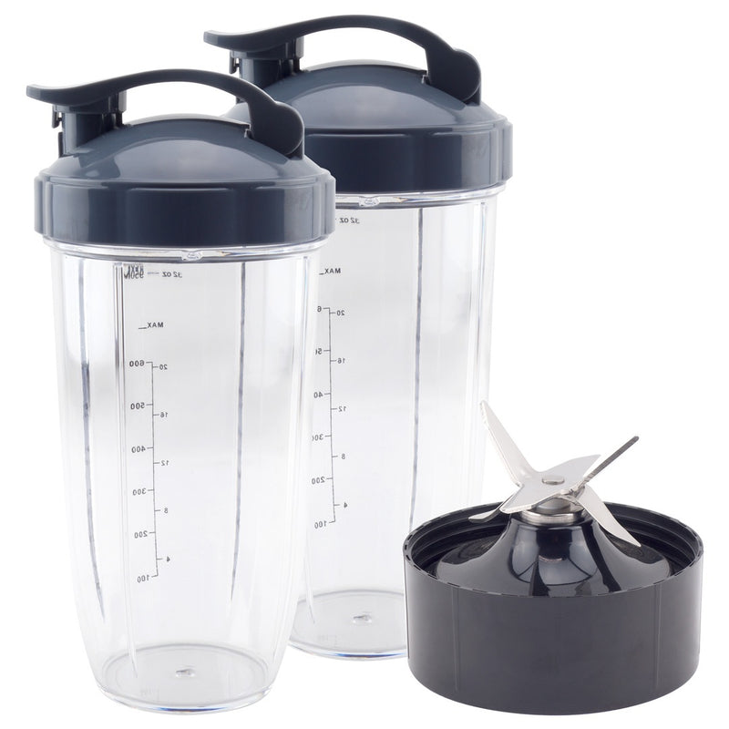 2 Pack 32 oz Colossal Cup with Flip To Go Lid and Extractor Blade Replacement Parts Compatible with NutriBullet Lean NB-203 1200W Blenders