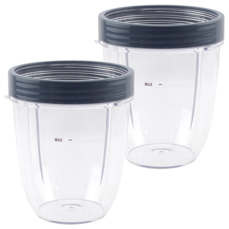 2 Pack 18 oz Short Cup Includes Lip Ring Replacement Parts Compatible with NutriBullet 600W 900W Blenders NB-101B NB-101S NB-201