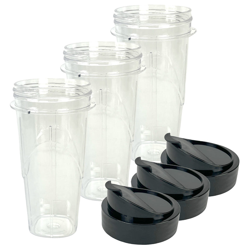 3 Pack 24 oz Smoothie Cup with To-Go Lid Replacement Part Compatible with Oster Pro 1200 Blender