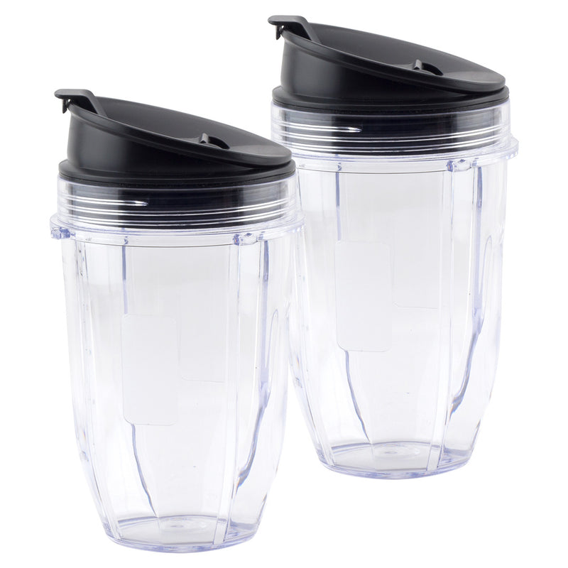 2 Pack 18 oz Cup with Sip Seal Lid Replacement Parts 427KKU450 408KKU641 Compatible with Nutri Ninja Auto-iQ BL480 BL640 CT680 Blenders