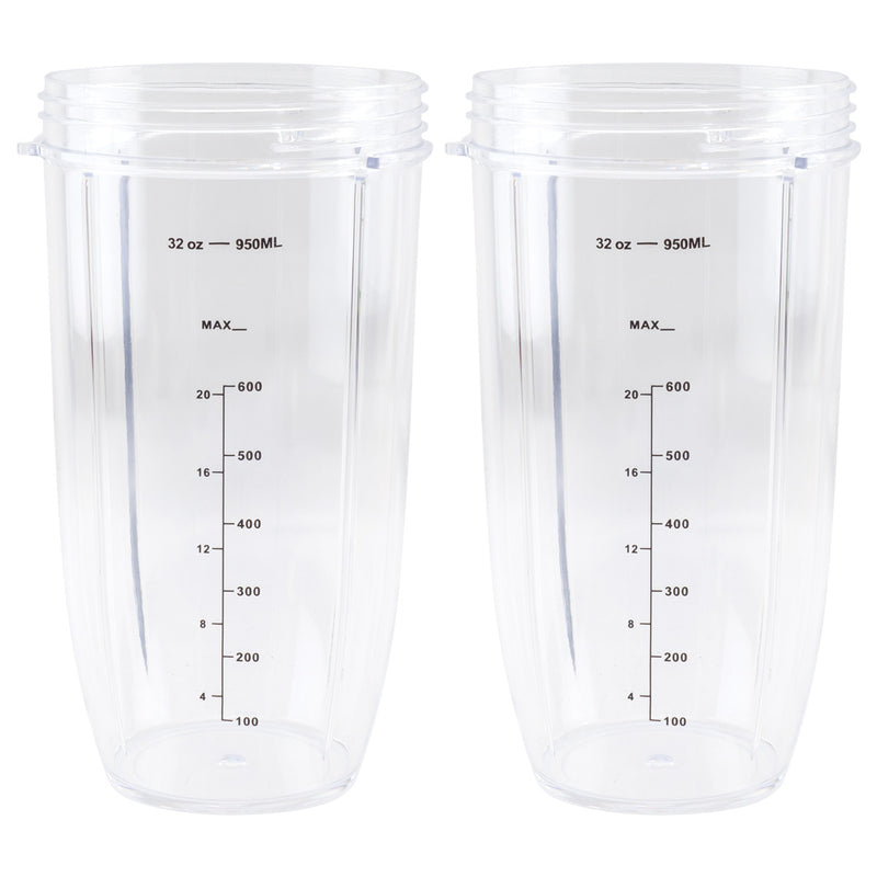 2 Pack 32 oz Tall Colossal Cup Oversized Huge Mug Compatible with NutriBullet 600W 900W Blenders NB-101B NB-101S NB-201